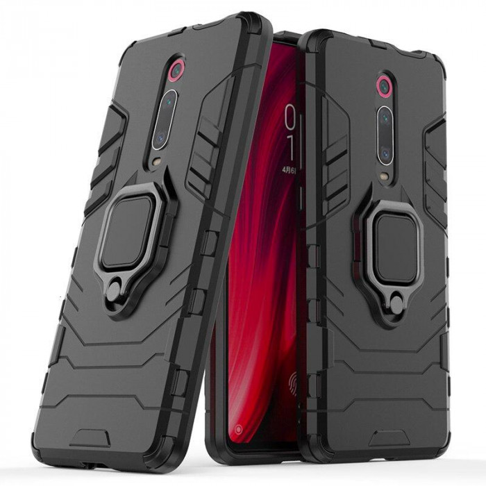 IronMan ультратонкий захисний бампер для Xiaomi Mi 9T/Pro(Redmi K20) з кільцем-тримачем Чорний