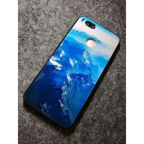 Глянцевый силиконовый бампер для Xiaomi Mi A1 Зимние горы