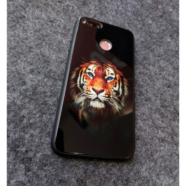 Глянцевый силиконовый бампер для Xiaomi Mi 8 lite с рисунком Тигр