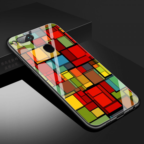 Глянцевый силиконовый бампер для Xiaomi Mi A1 Разноцветная абстракция