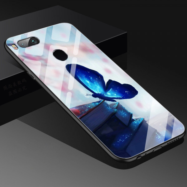 Глянцевый силиконовый бампер для Xiaomi Mi 8 lite с рисунком Синяя бабочка