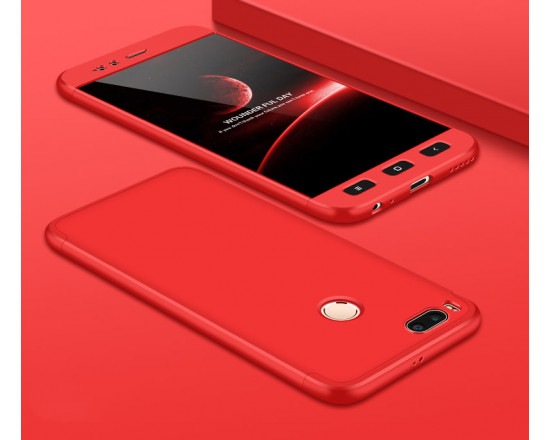 Матовый защитный чехол GKK 360° для Xiaomi Mi A1 Красный