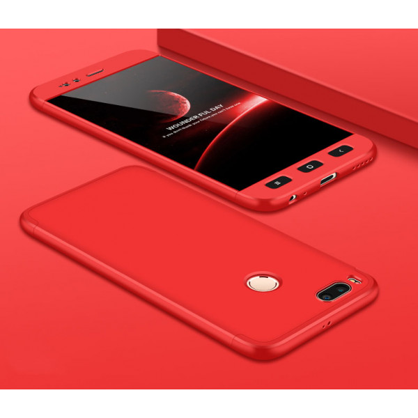 Матовый защитный чехол GKK 360° для Xiaomi Mi A1 Красный