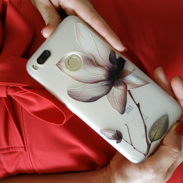 Рельефный силиконовый чехол для Xiaomi Redmi 6 с картинкой Магнолия 
