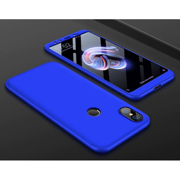 Матовый защитный чехол GKK 360° для Xiaomi Mi A2 Синий