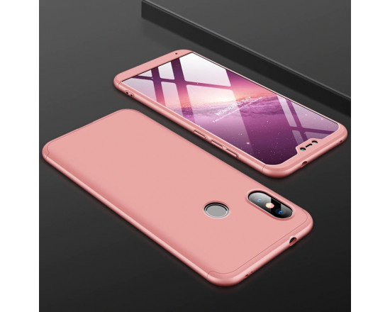 Матовый защитный чехол GKK 360° для Xiaomi Mi A2 Lite Розовый