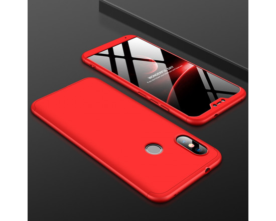 Матовый защитный чехол GKK 360° для Xiaomi Mi A2 Lite Красный