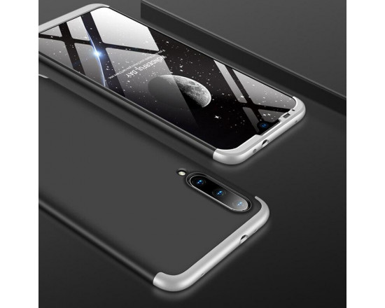 Матовий захисний чохол GKK 360° для Xiaomi Mi A3 Чорно-сріблястий