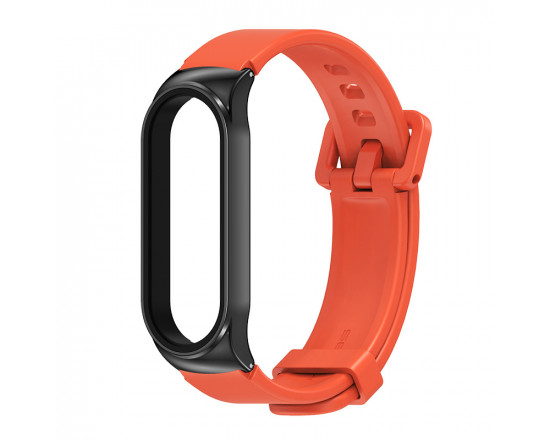 Ремешок MiJobs с металлической капсулой для Xiaomi Mi Band 7 Оранжевый