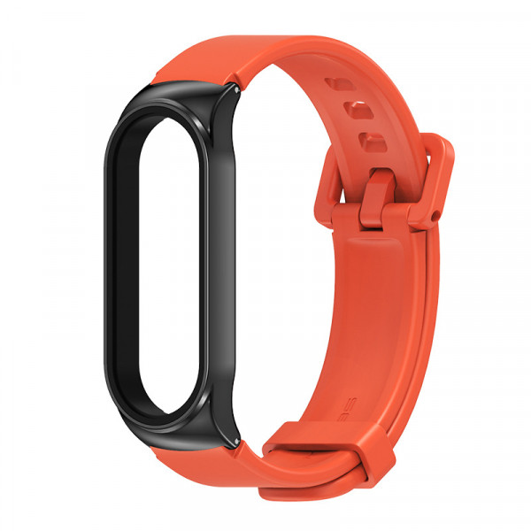 Ремешок MiJobs с металлической капсулой для Xiaomi Mi Band 6 Оранжевый