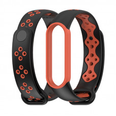 Силіконовий ремінець MiJobs Sport для Xiaomi Mi Band 5 Чорно-жовтогарячий