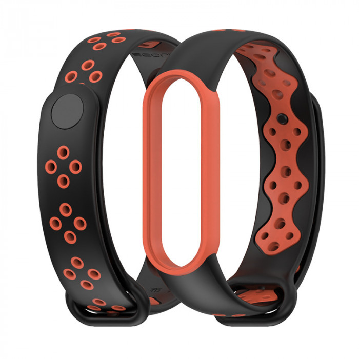 Силіконовий ремінець MiJobs Sport для Xiaomi Mi Band 6 Чорно-жовтогарячий