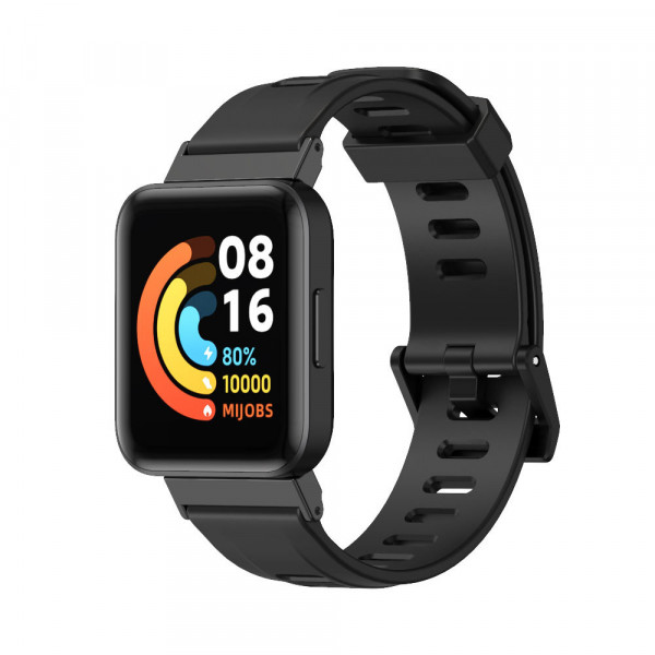 Силиконовый ремешок MiJobs Active для Xiaomi Redmi Watch 2/Redmi Watch 2 Lite черный