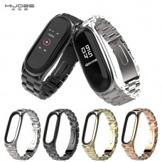 Ремінець MiJobs Plus металевий для Xiaomi Mi Band 3/4 Black/Rose/Gold/Silver/Blue/Purple