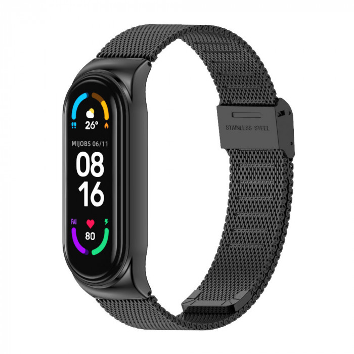Ремінець MiJobs Milanese металевий для Xiaomi Mi Band 5 Black