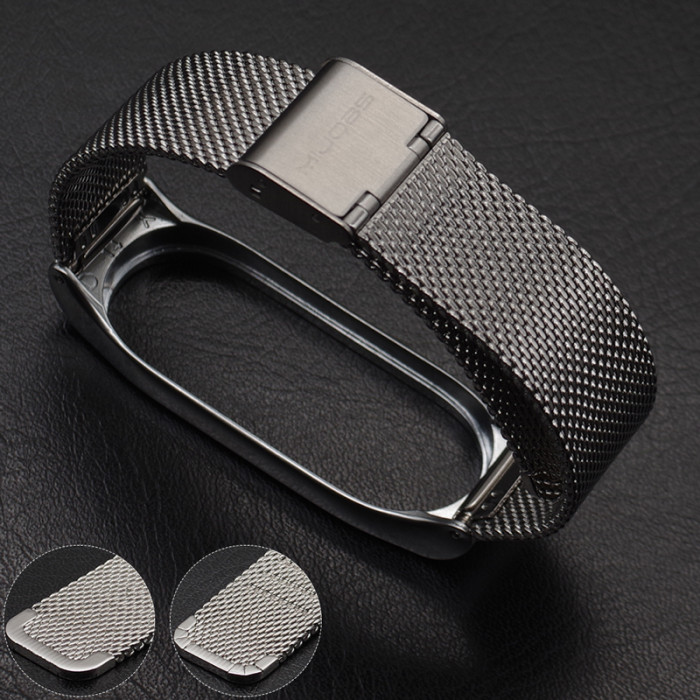 Ремінець MiJobs Milanese металевий для Xiaomi Mi Band 5 Black