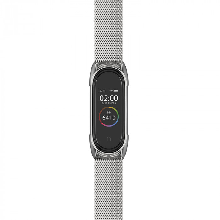 Ремінець MiJobs Milanese металевий для Xiaomi Mi Band 5 Silver