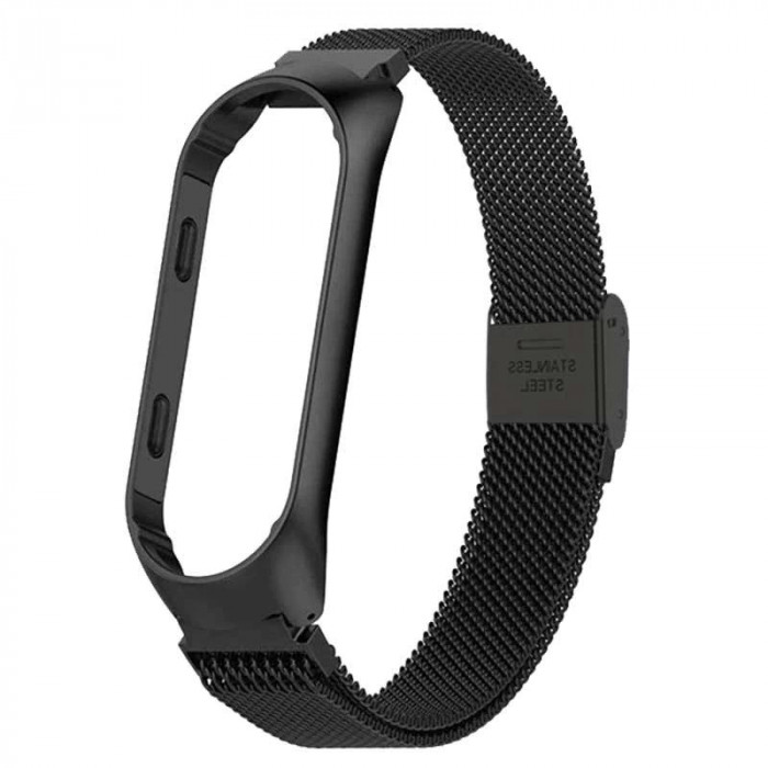 Ремінець MiJobs Milanese металевий для Xiaomi Mi Band 5 Black