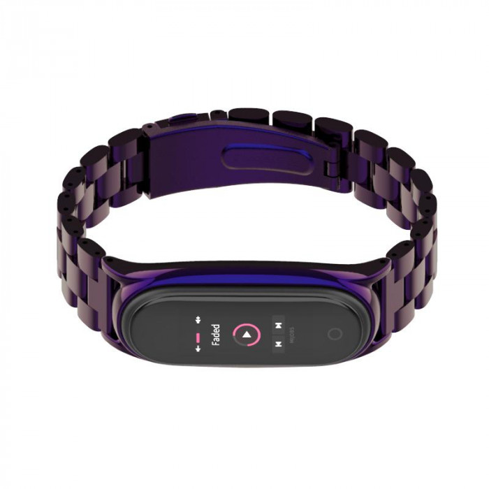 Ремінець MiJobs Plus металевий для Xiaomi Mi Smart Band 8 Violet