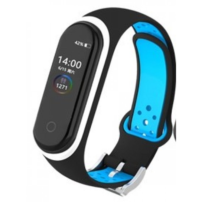 Силіконовий ремінець Sport для Xiaomi Mi Band 3/4 Black-Blue