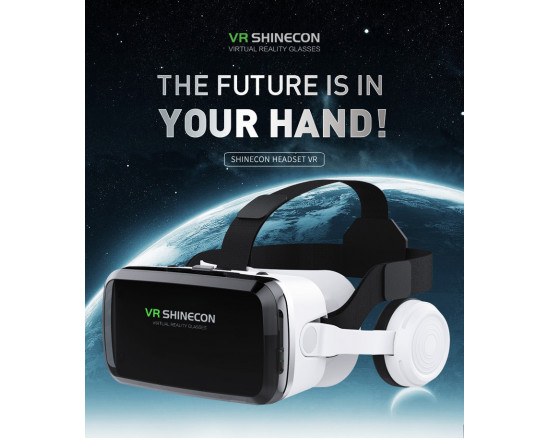 3D окуляри віртуальної реальності VR Shinecon SC-G04BS для смартфонів із навушниками + пульт