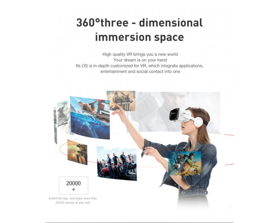 3D окуляри віртуальної реальності VR Shinecon SC-G04BS для смартфонів із навушниками + пульт