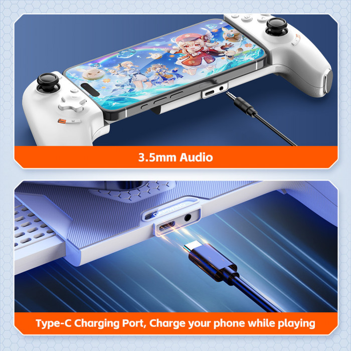 Геймпад Gamwing Aobing Max AB01 — мобильный игровой контроллер с Hall-стиками и триггерами Белый