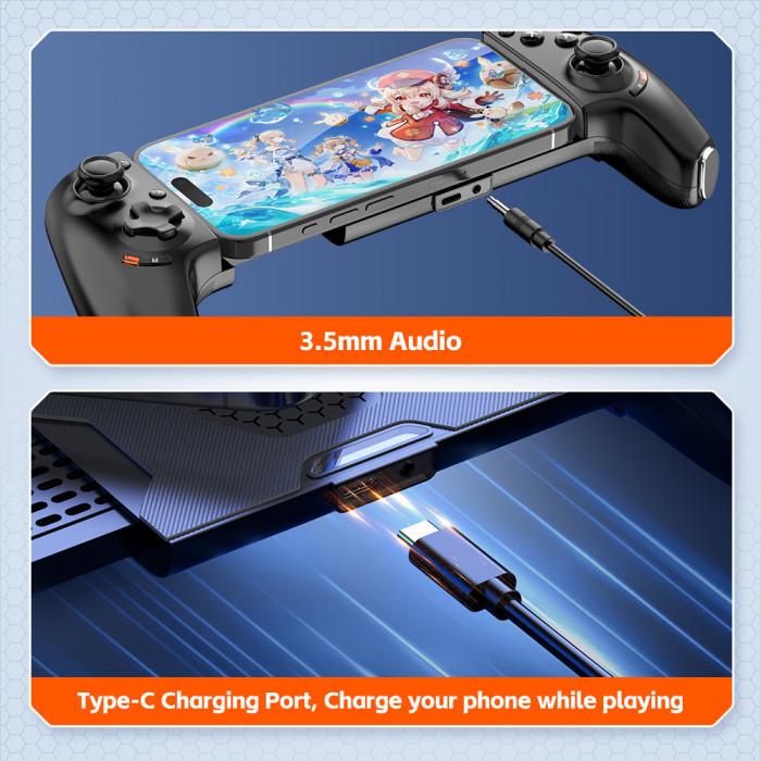 Геймпад Gamwing Aobing Max AB01 — мобильный игровой контроллер с Hall-стиками и триггерами Чёрный