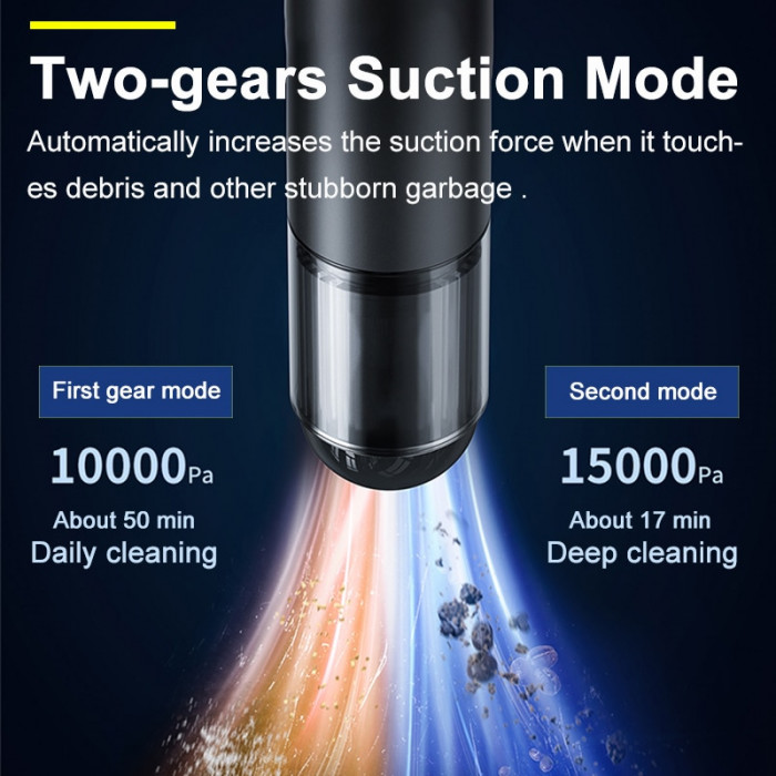 Автомобильный пылесос BASEUS Car Vacuum Cleaner A3 135 Вт, 17-45min, 15000Pa