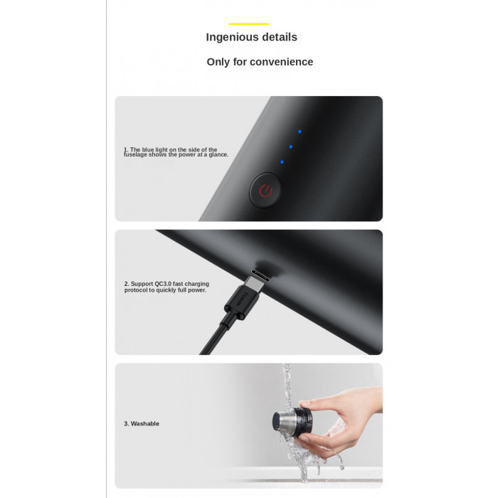 Автомобильный пылесос BASEUS Car Vacuum Cleaner A3 135 Вт, 17-45min, 15000Pa