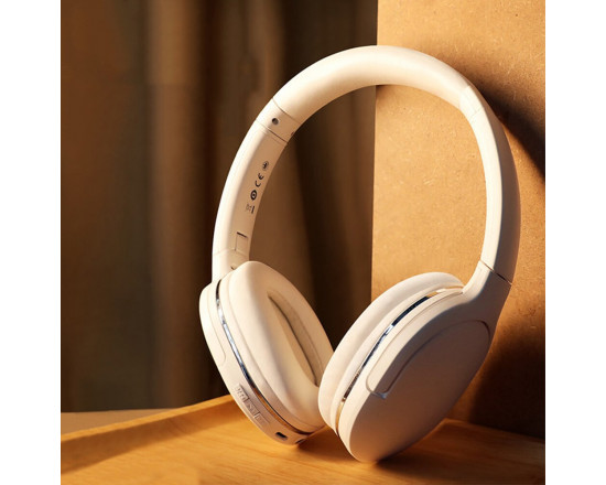 Бездротові накладні Bluetooth навушники BASEUS Encok Wireless headphone D02 Pro BT5.3, AUX White (NGTD010202)