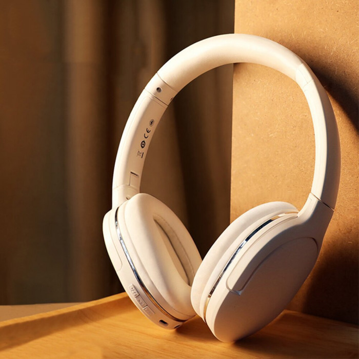 Бездротові накладні Bluetooth навушники BASEUS Encok Wireless headphone D02 Pro BT5.3, AUX White (NGTD010202)