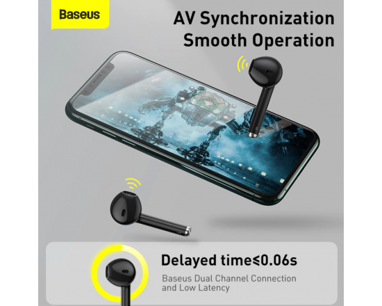 Бездротові навушники BASEUS Encok True Wireless Earphones W04 Bluetooth Чорні