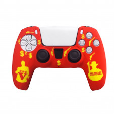 Силиконовый чехол RDR2 для PS5 DualSense - красный ковбойский дизайн