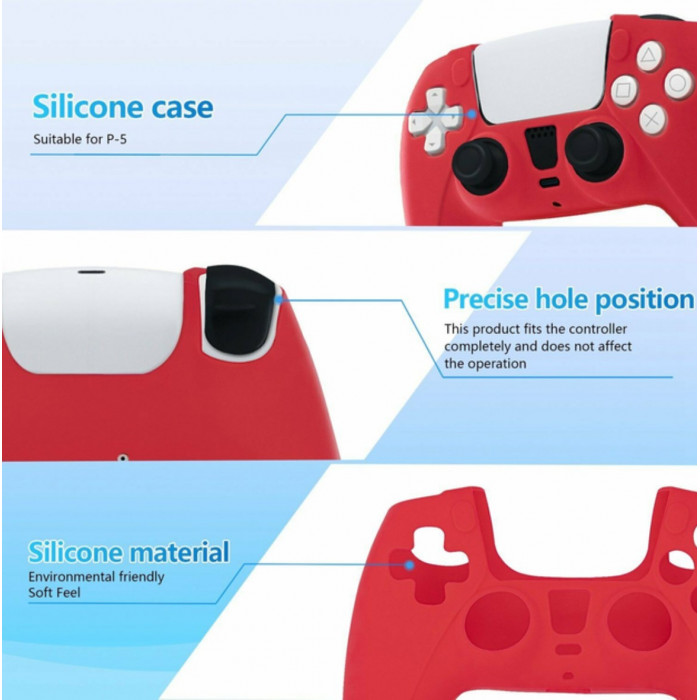 Купить DOBE TP5-0559 Silicone Protective Kit Red - защитный комплект для PS5 DualSense