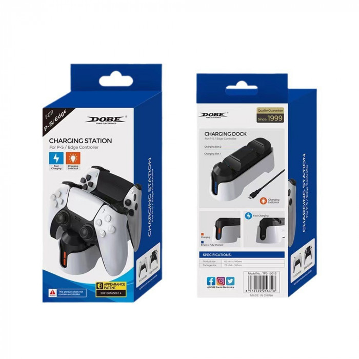 Купити подвійну зарядну док-станцію для DualSense Sony PlayStation PS5 DOBE TP5-1501X