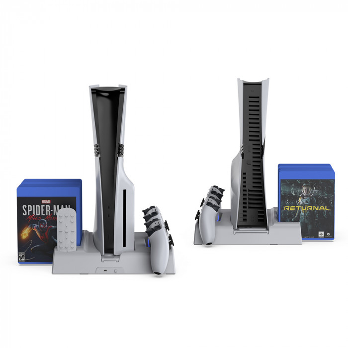 Мультифункціональна док-станція Dobe TP5-3532D для PS5: зарядка та охолодження двох геймпадів!