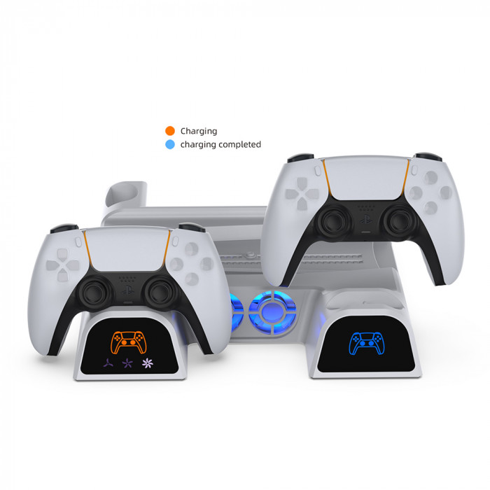 Мультифункціональна док-станція Dobe TP5-3532D для PS5: зарядка та охолодження двох геймпадів!