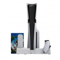 Мультифункциональная док-станция, подставка PS5 Pro/Fat/Slim с охлаждением зарядка для 2х геймпадов Dobe TP5-3532D