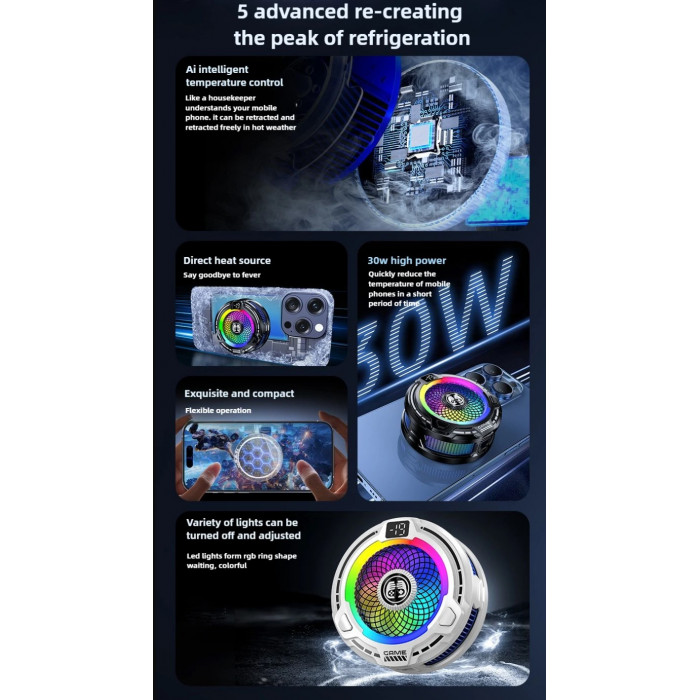 Купить Кулер для смартфона FS18 Black Ice 30W с AI-контролем