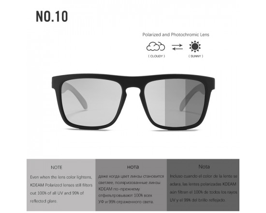 Сонцезахисні окуляри Kdeam 156, поляризаційні C10 Чорні фотохромні