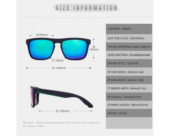 Сонцезахисні окуляри Kdeam 156, поляризаційні C1 Чорно-сині
