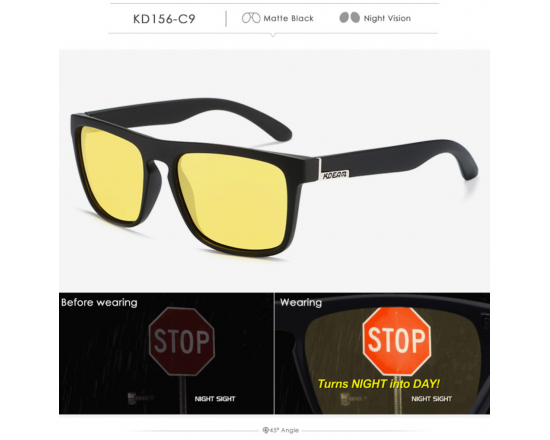 Солнцезащитные очки Kdeam 156, поляризационные C9 Черные-желтые
