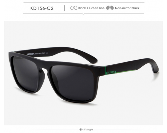 Сонцезахисні окуляри Kdeam 156, поляризаційні C2 Чорні із зеленою лінією