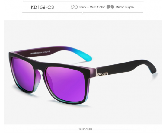 Солнцезащитные очки Kdeam 156, поляризационные C3 Черно-фиолетовые