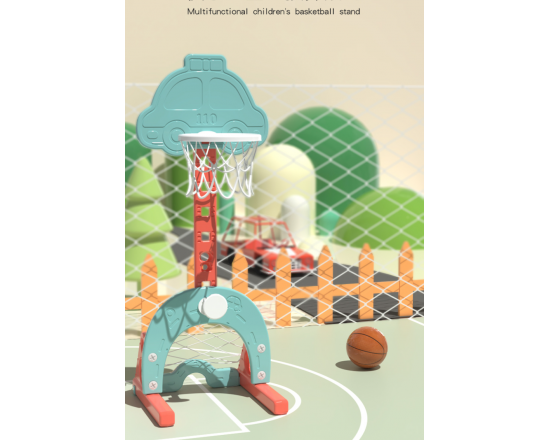 Детский спортивный игровой комплекс Автомобиль 4 в 1 баскетбольное кольцо, футбольные ворота, гольф, кольца