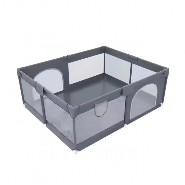 Дитячий ігровий манеж з посиленими опорами, присосками, кульками (30шт) та ручками 150*180 см Темно-сірий