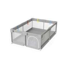 Дитячий ігровий манеж з посиленими опорами, присосками, кульками (30шт) та ручками 120*120 см Сірий