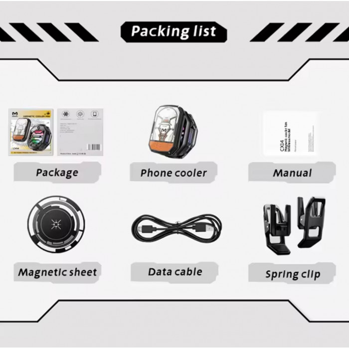 Купити MEMO CX14 — кулер для смартфона з акумулятором та RGB Black 11w