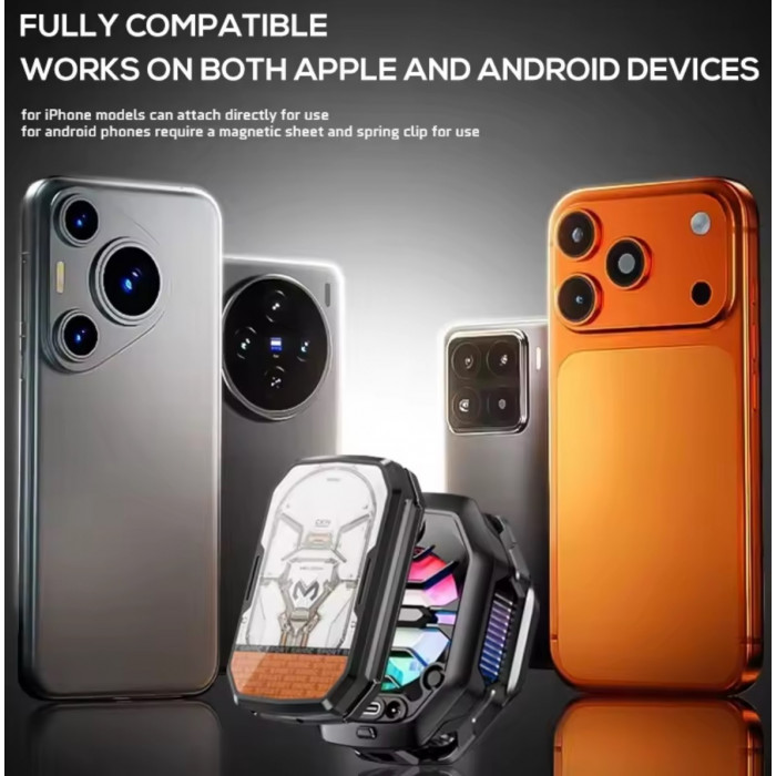 Купити MEMO CX14 — кулер для смартфона з акумулятором та RGB Black 11w